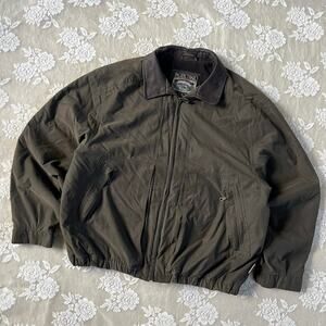 Vintage Pacific Trail Leather Collar Bomber Jacket Size Large